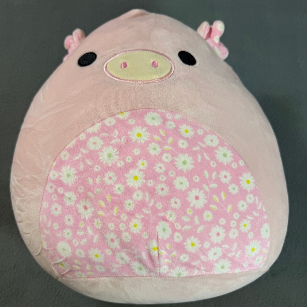 Squishmallows Kellytoy Pink Pig Floral Daisy Belly Plush Stuffed Animal 2023